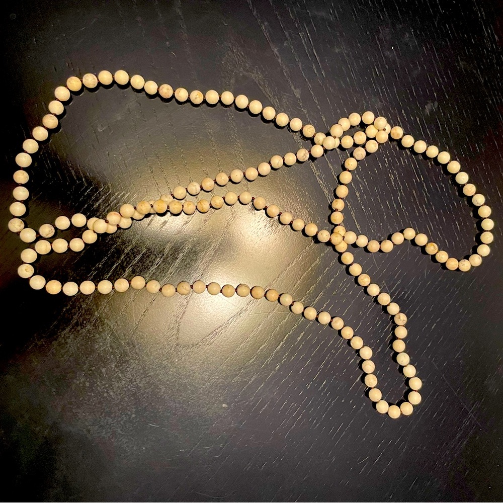 White stone beaded necklace